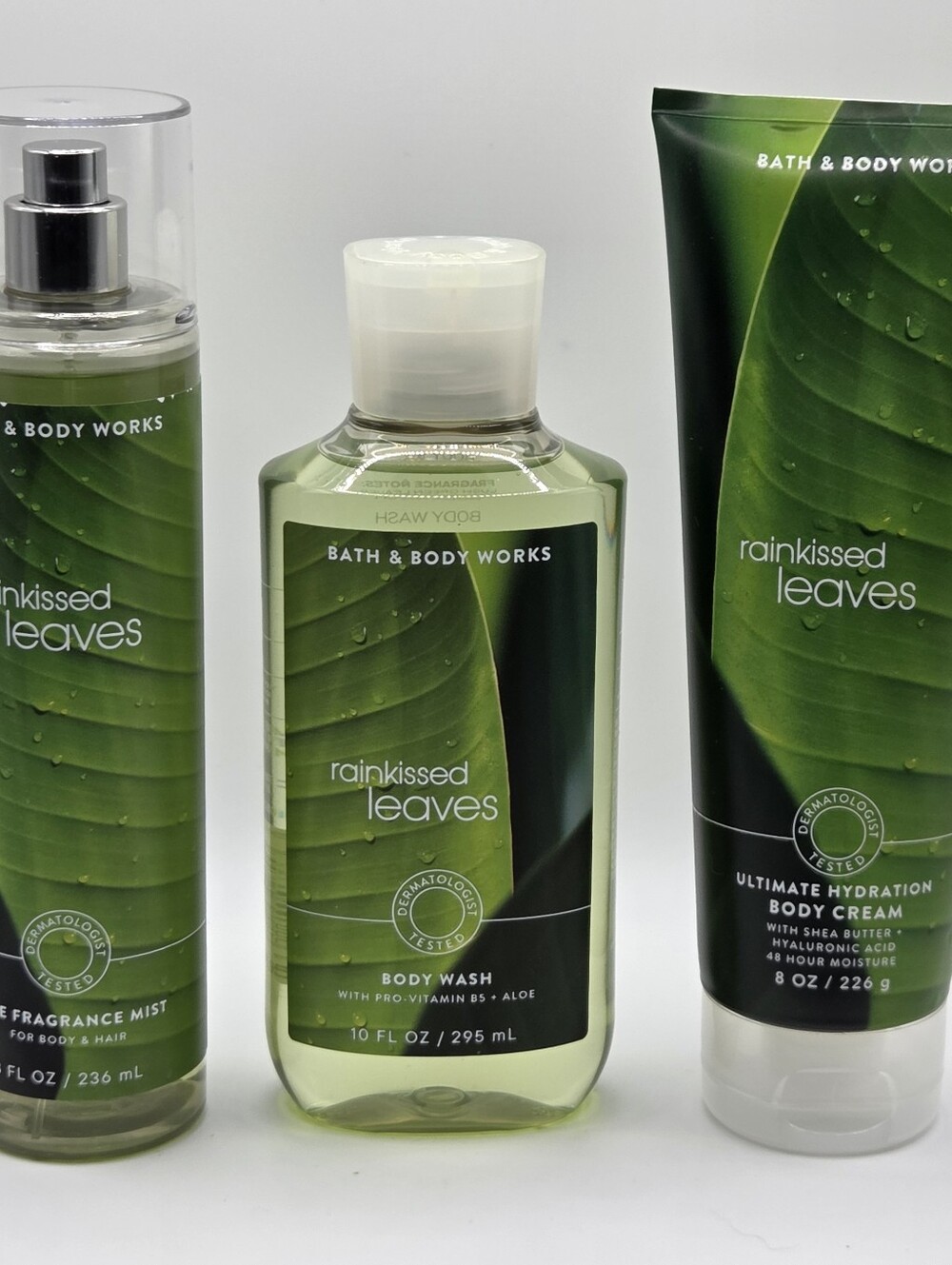 Bath and Body Works Rain Kissed Leaves Bundle 3PC New!